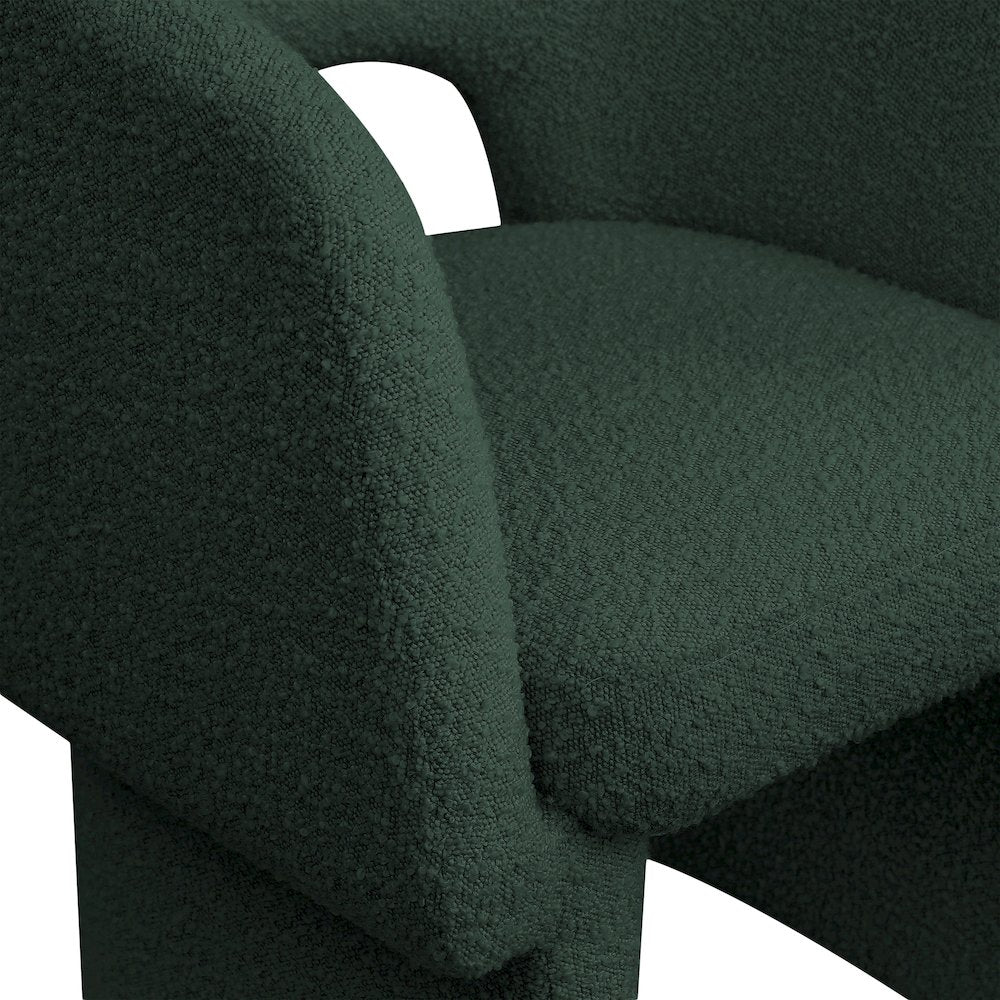 Emmet Green Boucle Fabric Dining Chair / Accent Chair