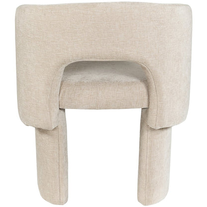Emmet Beige Chenille Fabric Dining Chair / Accent Chair