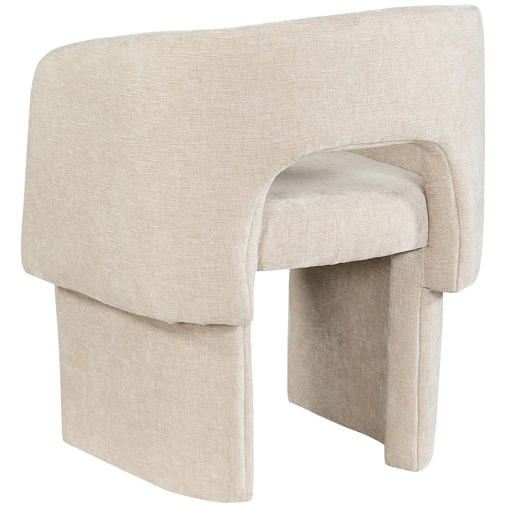 Emmet Beige Chenille Fabric Dining Chair / Accent Chair