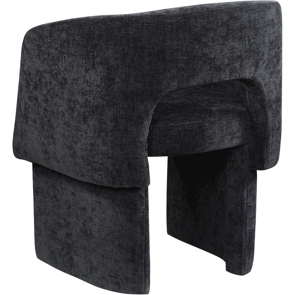 Emmet Black Chenille Fabric Dining Chair / Accent Chair