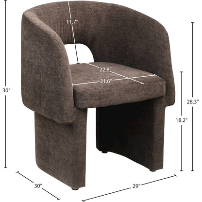Emmet Brown Chenille Fabric Dining Chair / Accent Chair