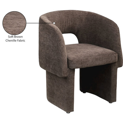 Emmet Brown Chenille Fabric Dining Chair / Accent Chair