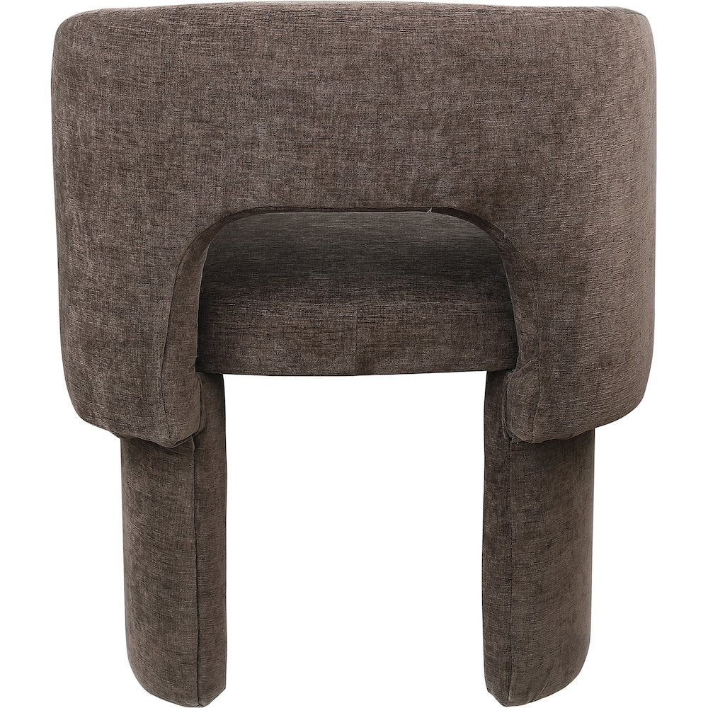 Emmet Brown Chenille Fabric Dining Chair / Accent Chair