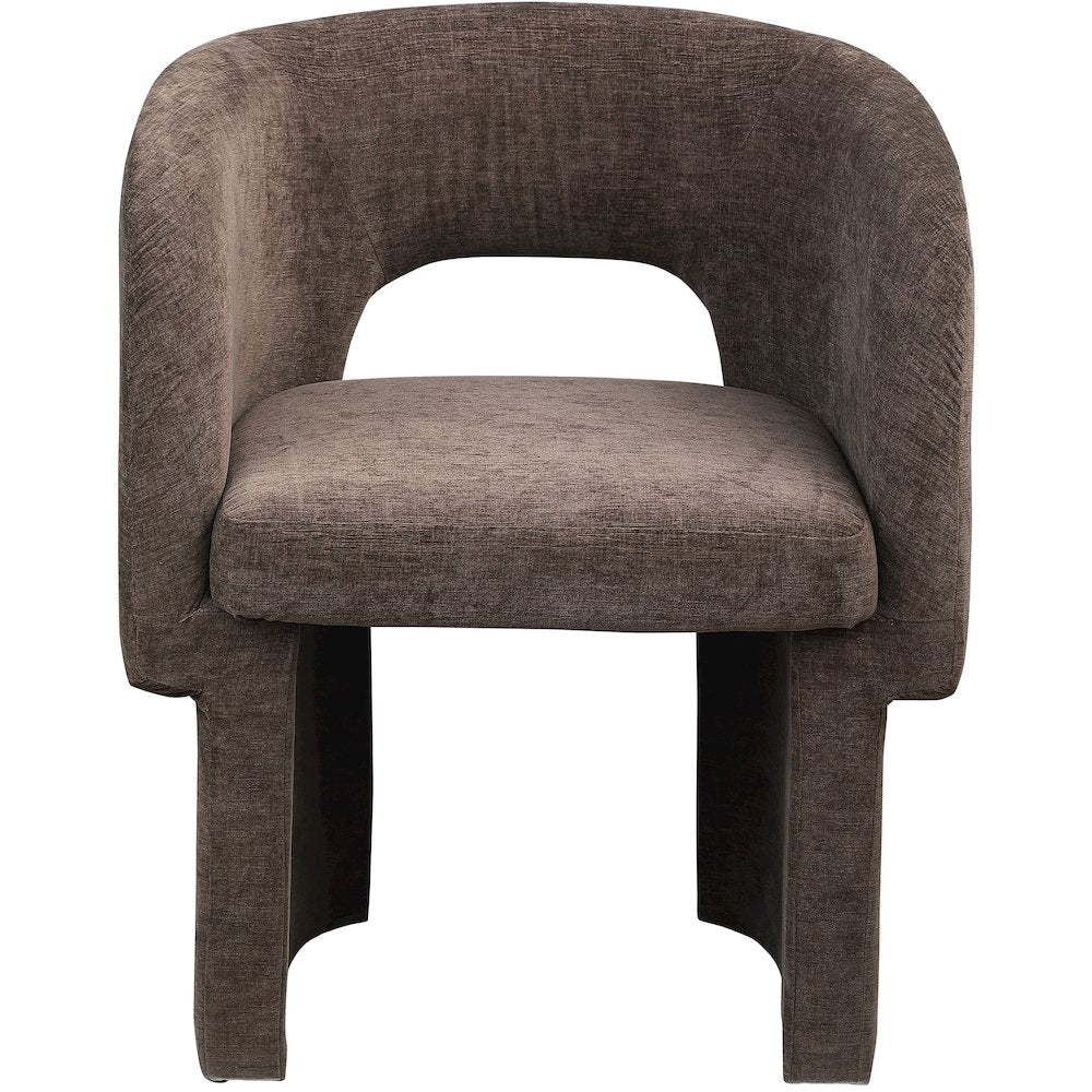 Emmet Brown Chenille Fabric Dining Chair / Accent Chair