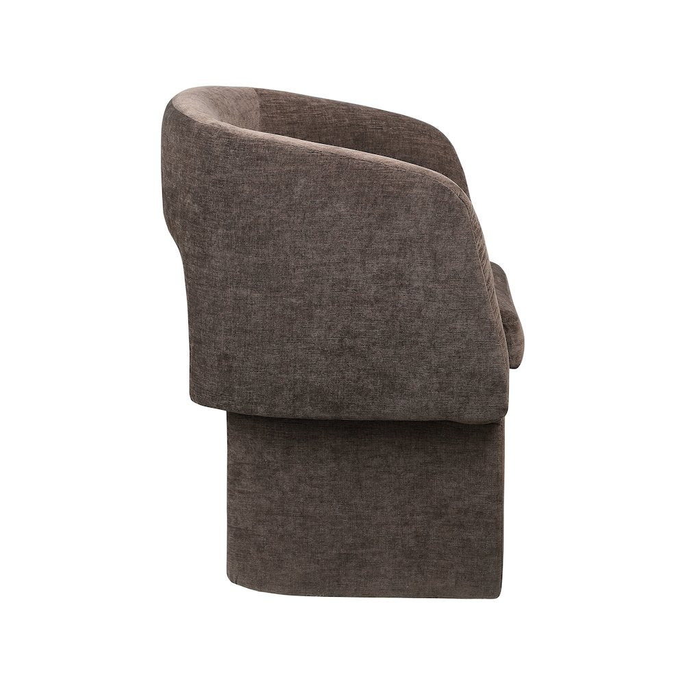 Emmet Brown Chenille Fabric Dining Chair / Accent Chair