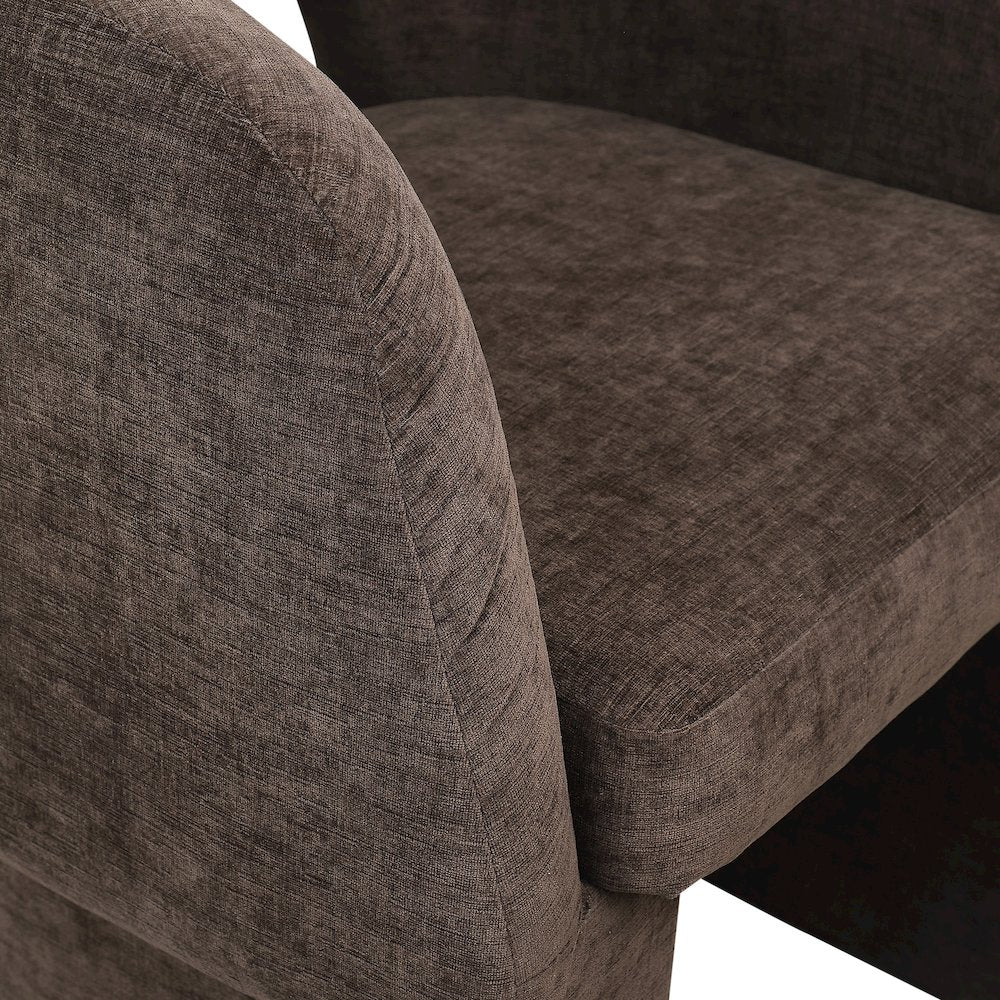 Emmet Brown Chenille Fabric Dining Chair / Accent Chair