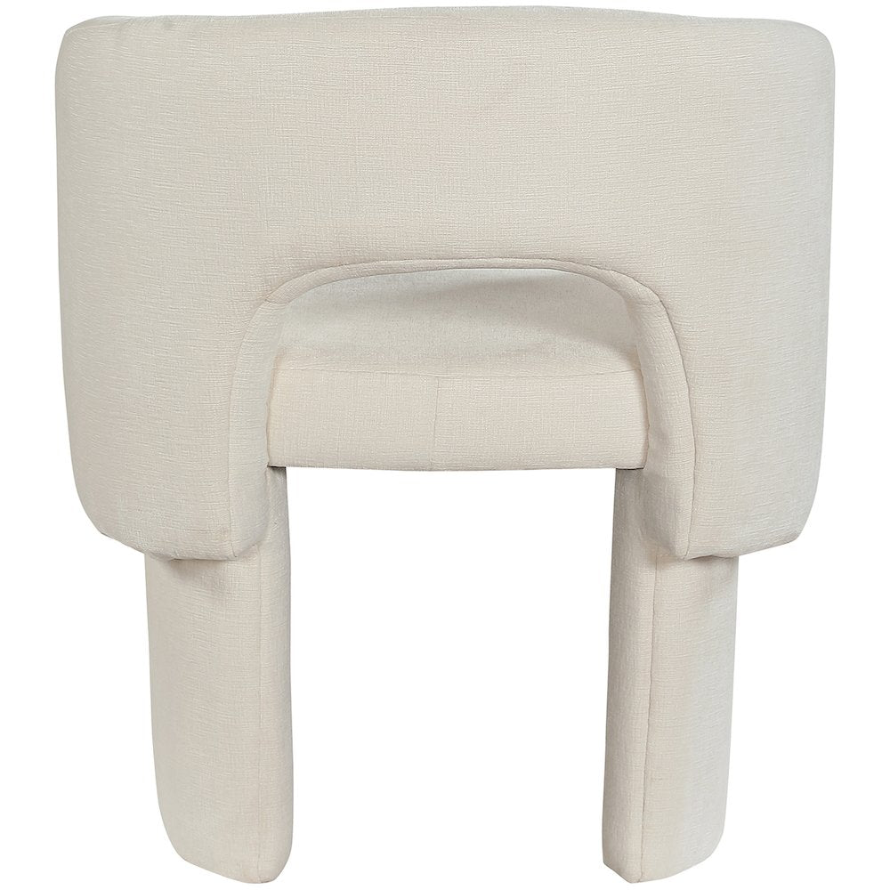 Emmet Cream Chenille Fabric Dining Chair / Accent Chair