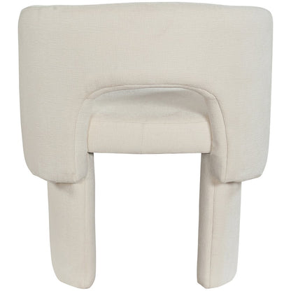 Emmet Cream Chenille Fabric Dining Chair / Accent Chair
