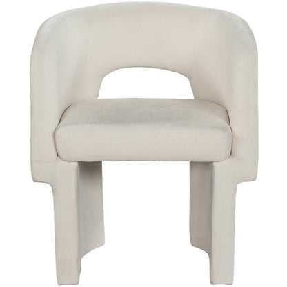 Emmet Cream Chenille Fabric Dining Chair / Accent Chair