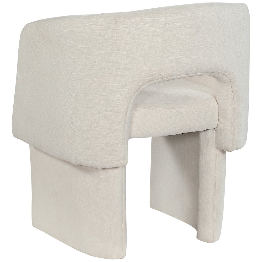 Emmet Cream Chenille Fabric Dining Chair / Accent Chair