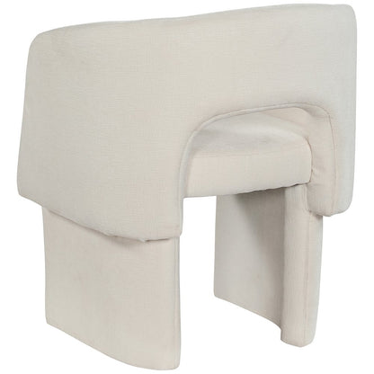 Emmet Cream Chenille Fabric Dining Chair / Accent Chair