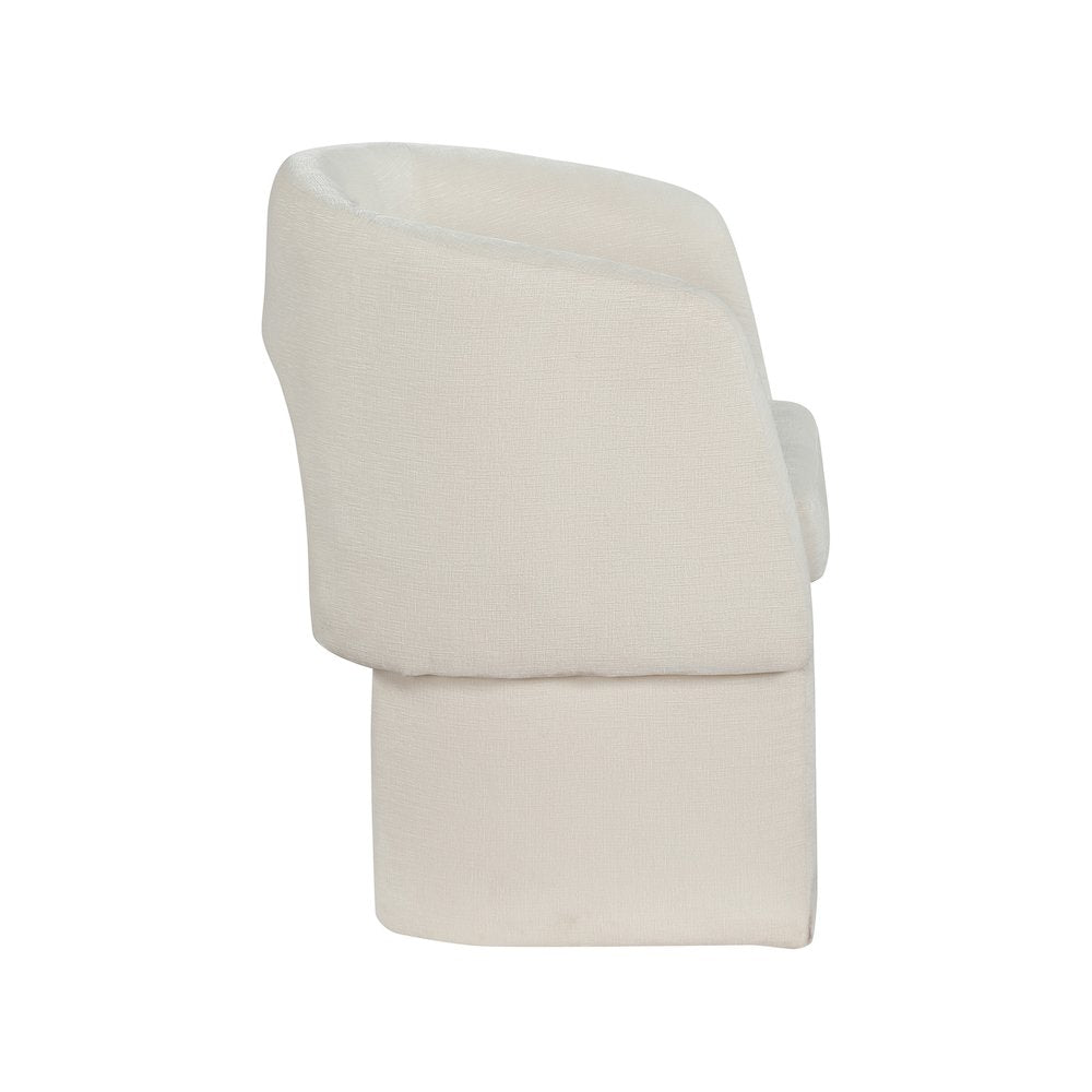Emmet Cream Chenille Fabric Dining Chair / Accent Chair