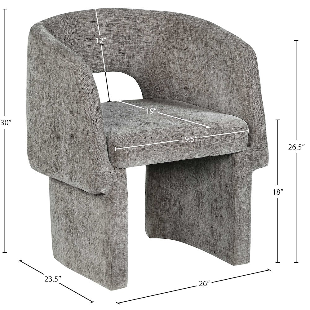 Emmet Grey Chenille Fabric Dining Chair / Accent Chair