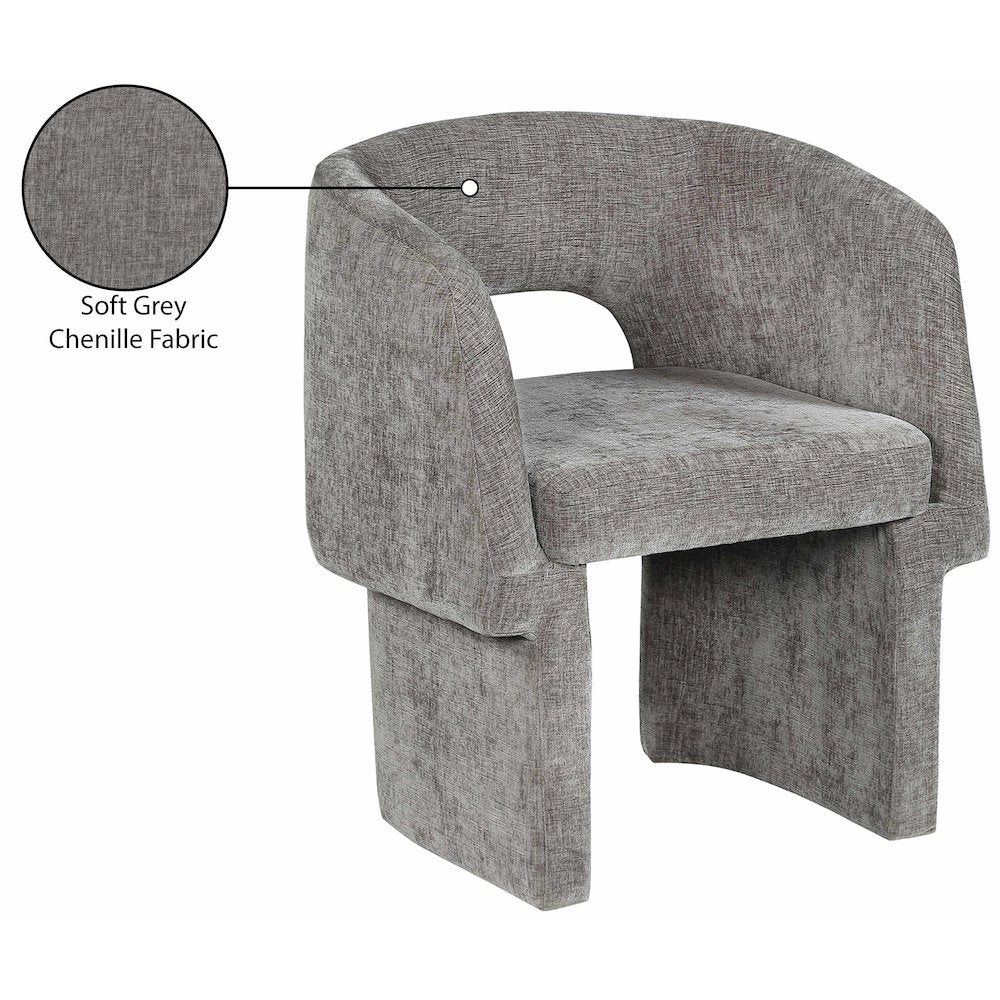 Emmet Grey Chenille Fabric Dining Chair / Accent Chair