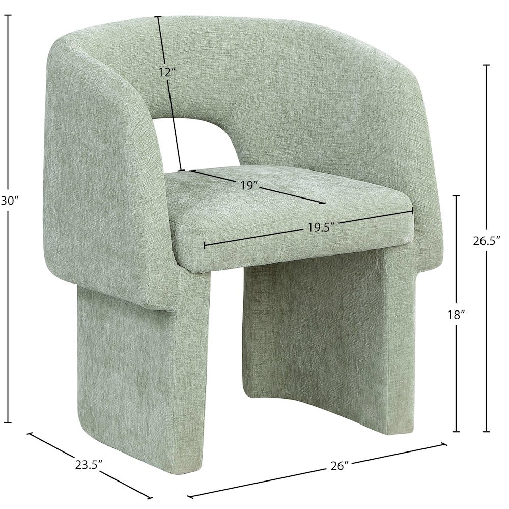 Emmet Mint Chenille Fabric Dining Chair / Accent Chair
