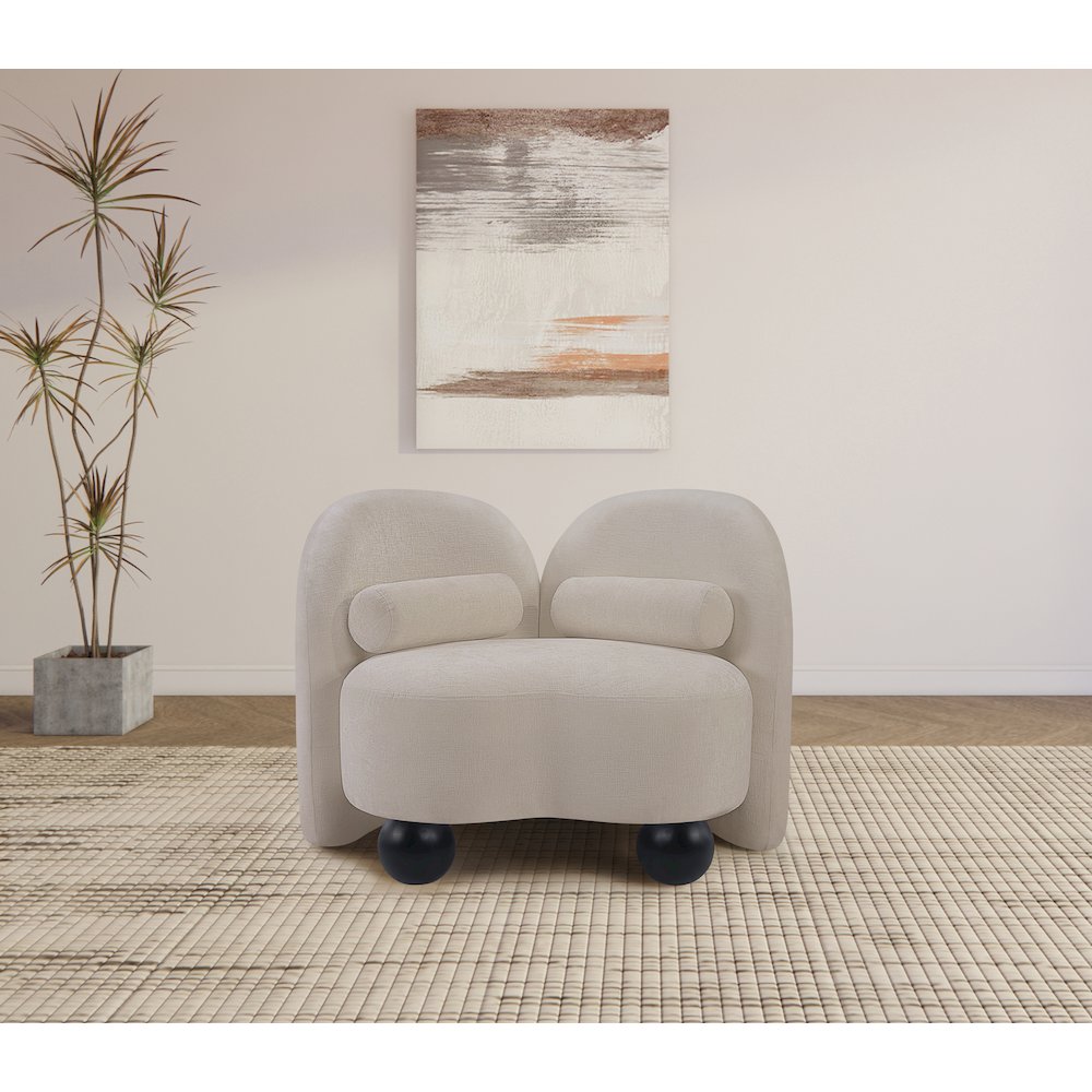 Daphne Beige Chenille Fabric Chair