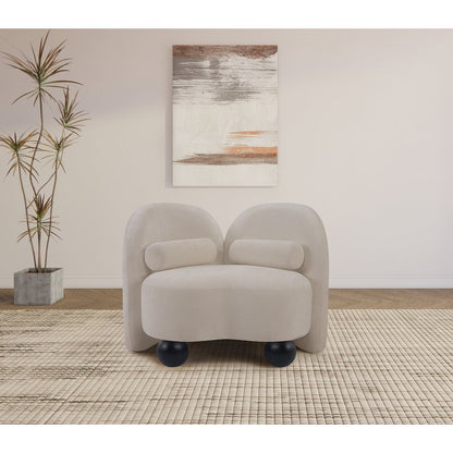 Daphne Beige Chenille Fabric Chair