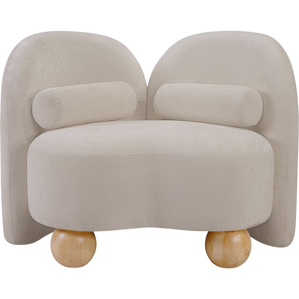 Daphne Beige Chenille Fabric Chair