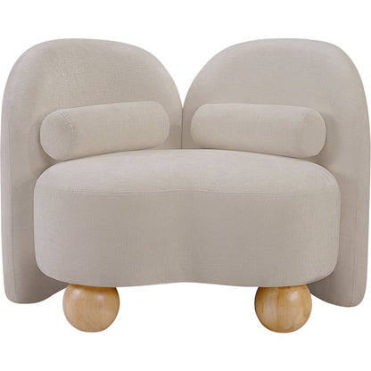 Daphne Beige Chenille Fabric Chair