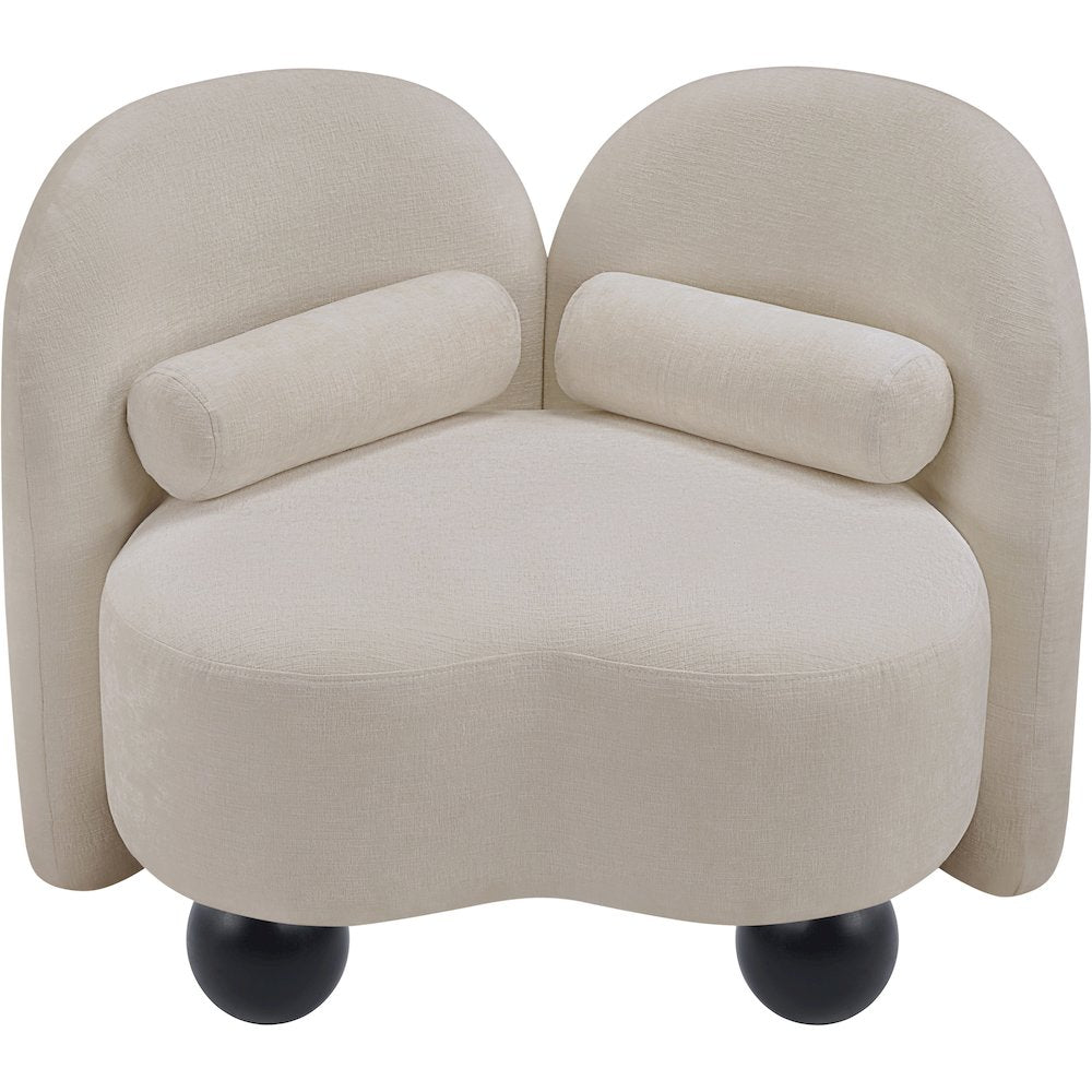 Daphne Beige Chenille Fabric Chair