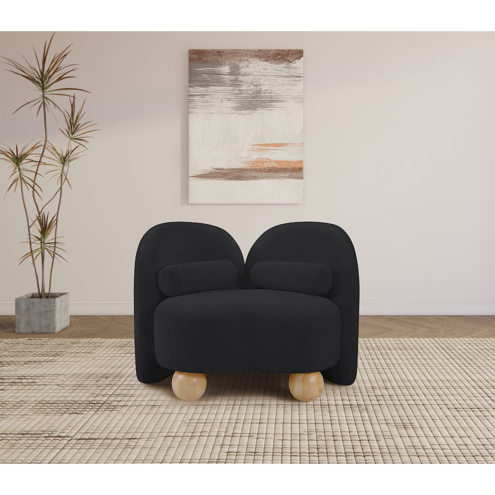 Daphne Black Chenille Fabric Chair