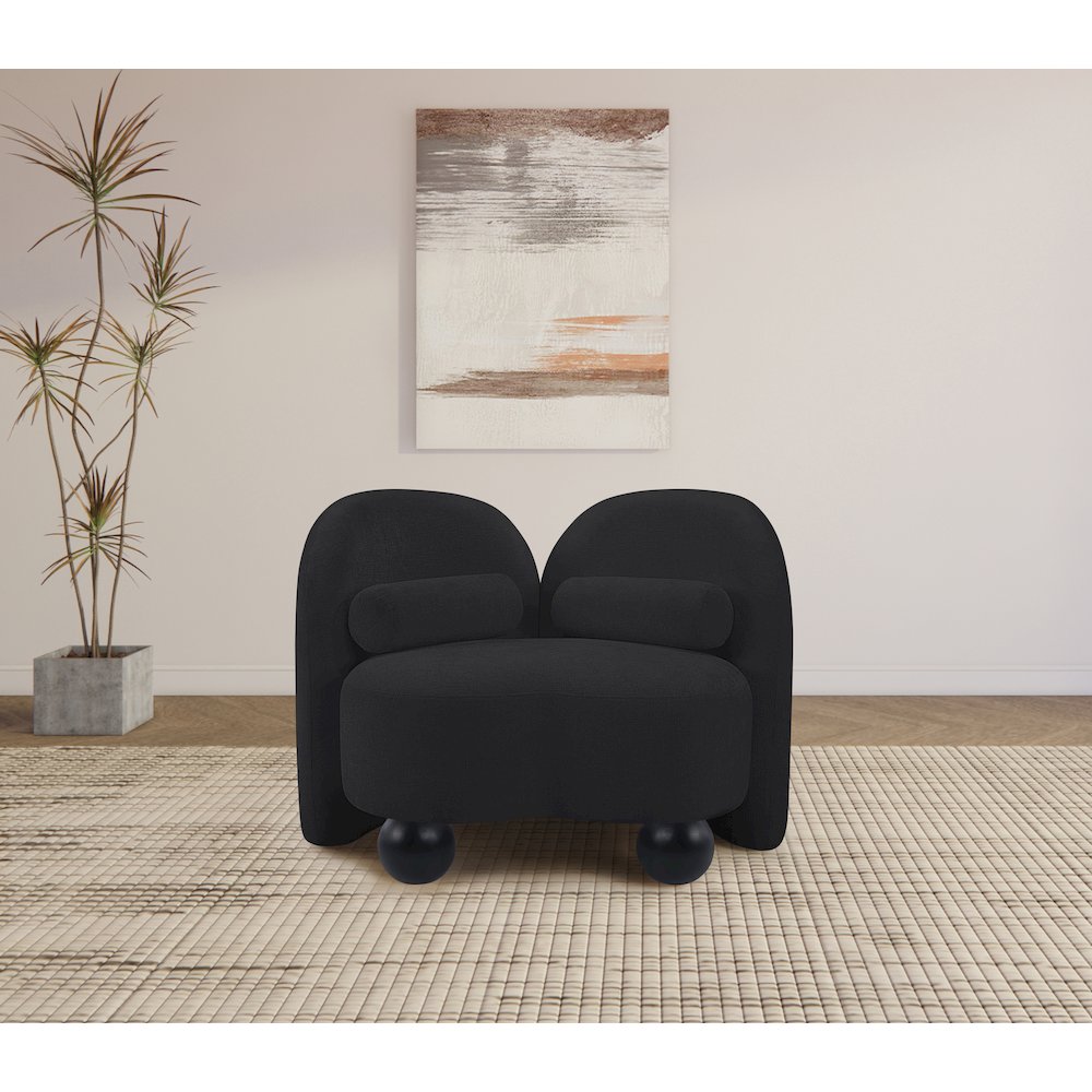 Daphne Black Chenille Fabric Chair
