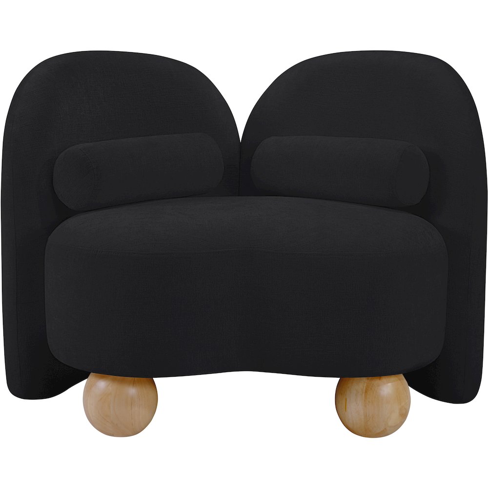 Daphne Black Chenille Fabric Chair