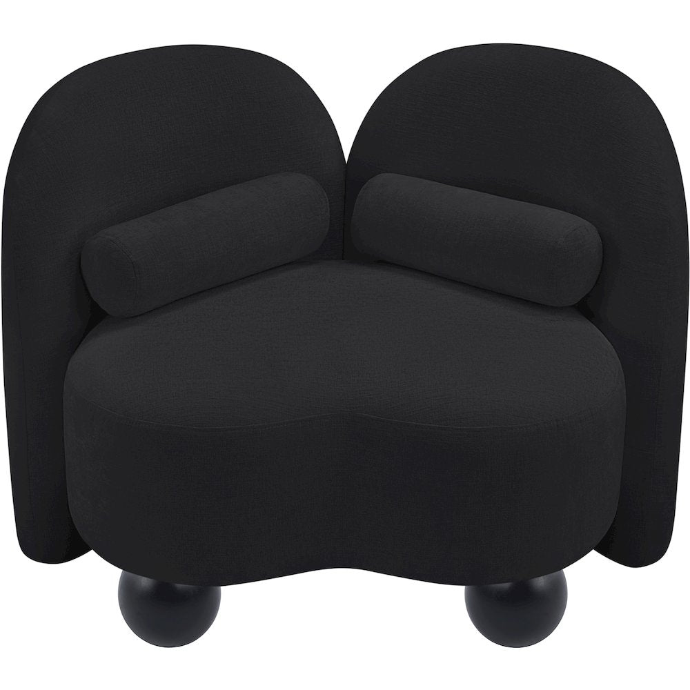 Daphne Black Chenille Fabric Chair