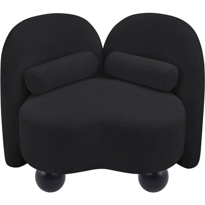 Daphne Black Chenille Fabric Chair