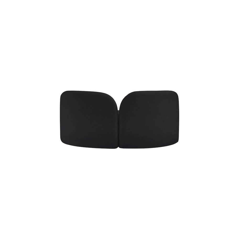 Daphne Black Chenille Fabric Loveseat