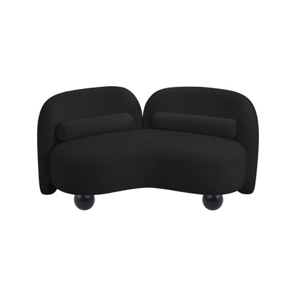 Daphne Black Chenille Fabric Loveseat