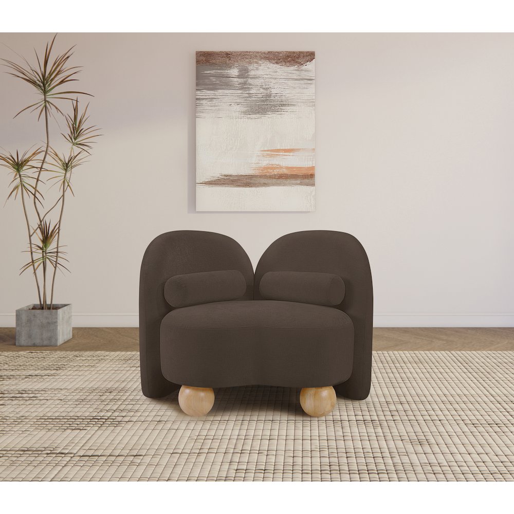 Daphne Brown Chenille Fabric Chair