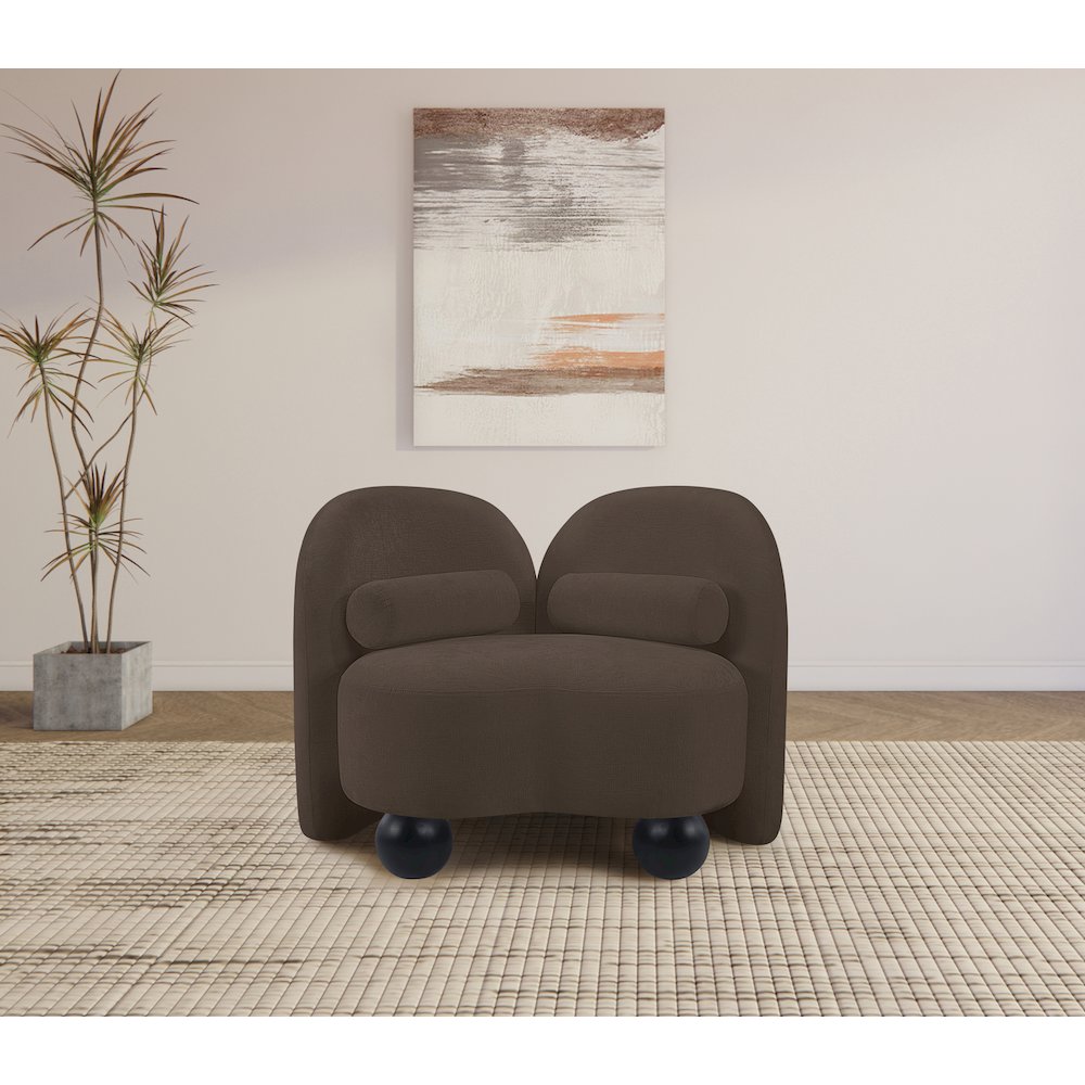 Daphne Brown Chenille Fabric Chair