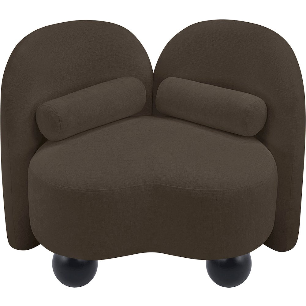 Daphne Brown Chenille Fabric Chair