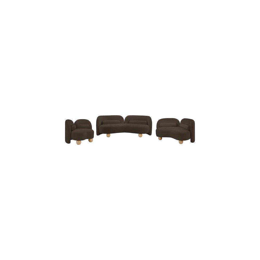 Daphne Brown Chenille Fabric Loveseat