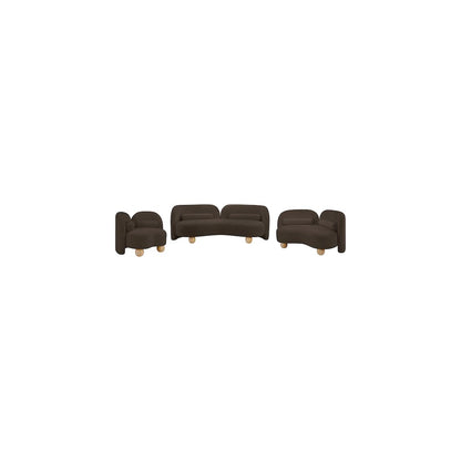Daphne Brown Chenille Fabric Loveseat