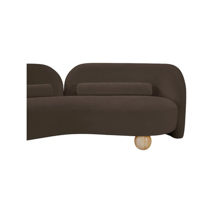 Daphne Brown Chenille Fabric Loveseat