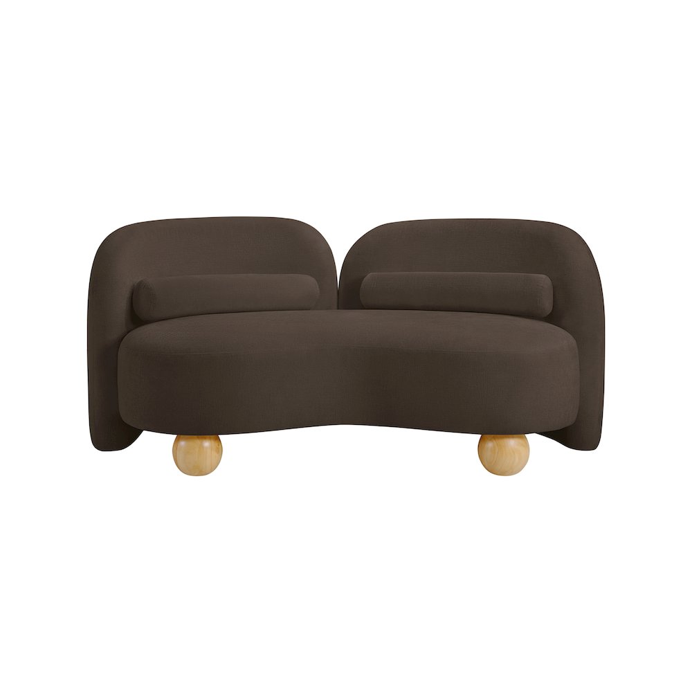 Daphne Brown Chenille Fabric Loveseat
