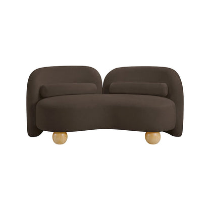 Daphne Brown Chenille Fabric Loveseat