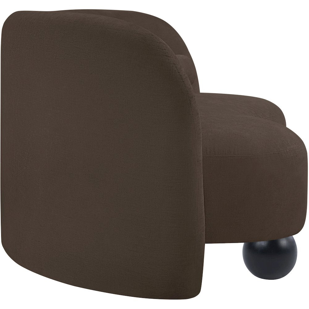 Daphne Brown Chenille Fabric Loveseat