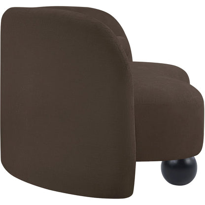 Daphne Brown Chenille Fabric Loveseat