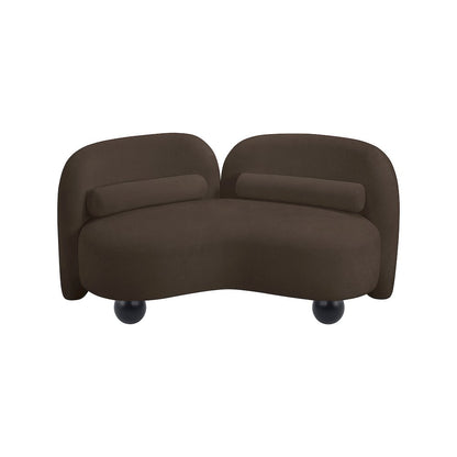 Daphne Brown Chenille Fabric Loveseat