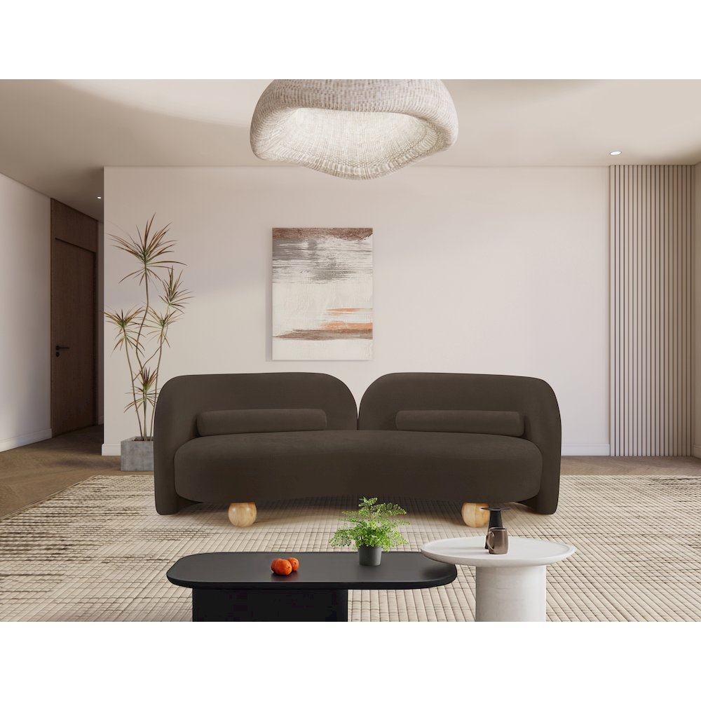 Daphne Brown Chenille Fabric Sofa