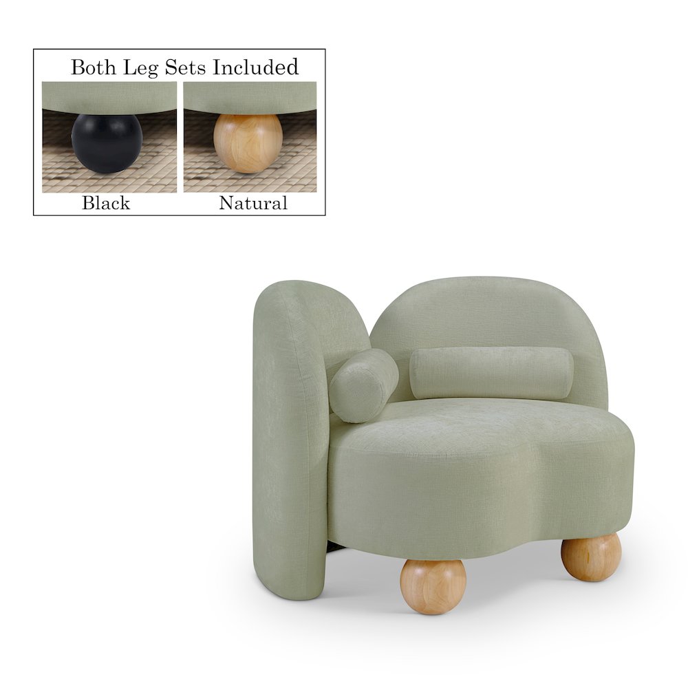 Daphne Mint Chenille Fabric Chair