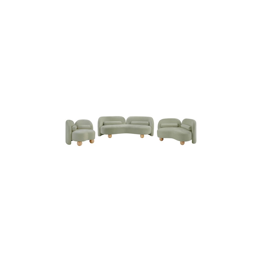 Daphne Mint Chenille Fabric Loveseat