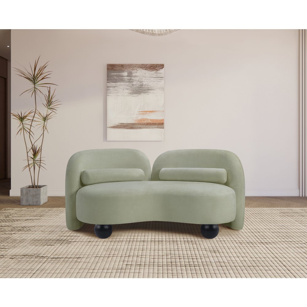 Daphne Mint Chenille Fabric Loveseat