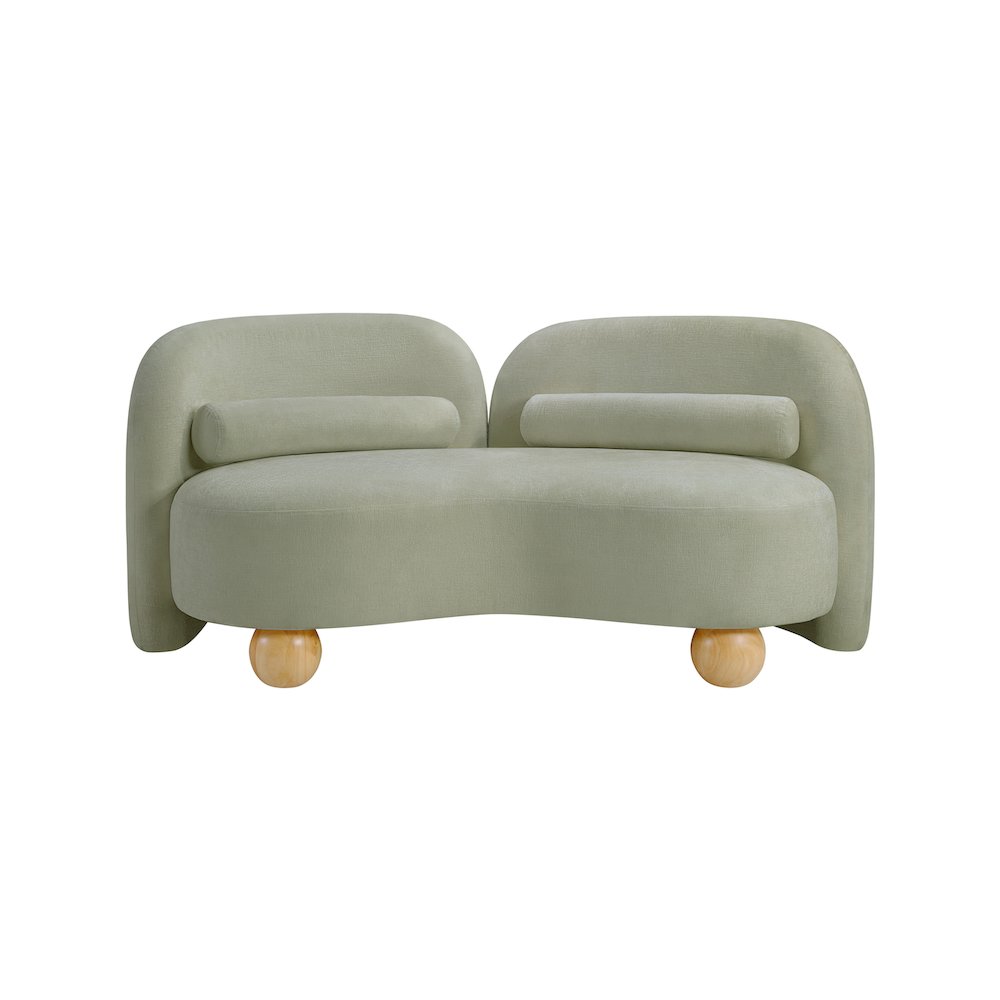 Daphne Mint Chenille Fabric Loveseat