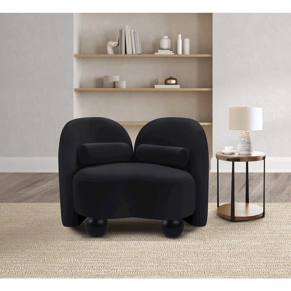 Daphne Black Velvet Chair