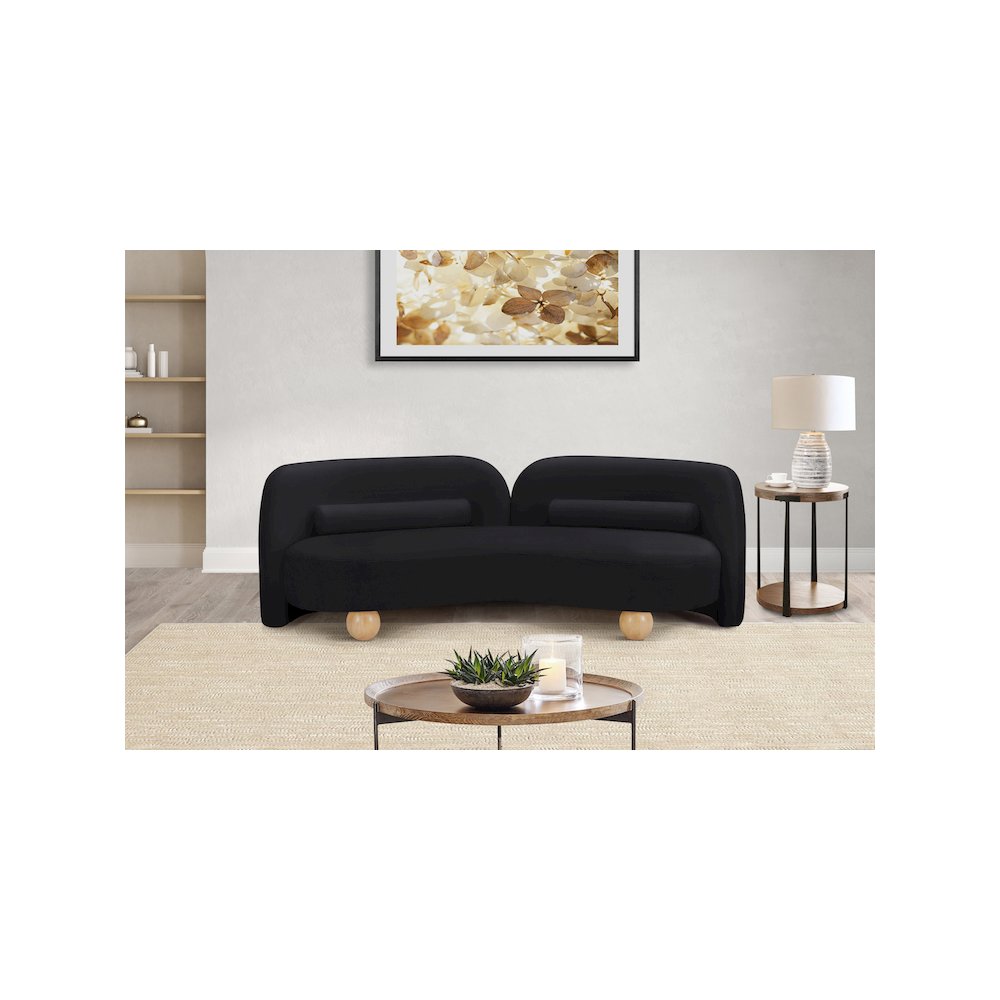 Daphne Black Velvet Sofa