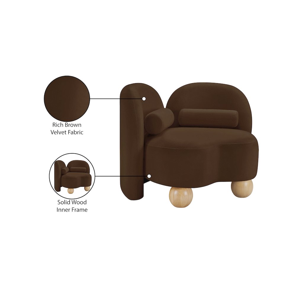 Daphne Brown Velvet Chair
